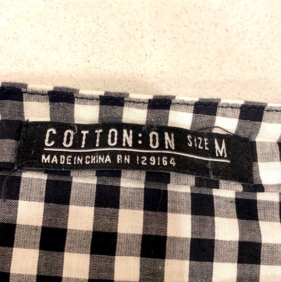 Cotton On Gingham Off-The-Shoulder Bell Sleeve Top Size M - Picture 3 of 4